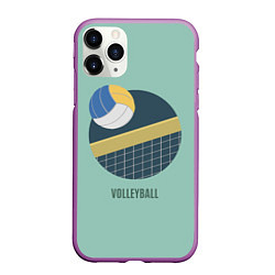 Чехол iPhone 11 Pro матовый Volleyball Спорт, цвет: 3D-фиолетовый