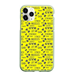 Чехол iPhone 11 Pro матовый GYM Спортзал, цвет: 3D-салатовый