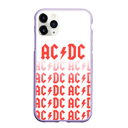 Чехол iPhone 11 Pro матовый Acdc Паттерн, цвет: 3D-светло-сиреневый