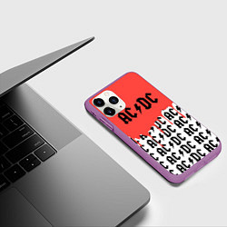 Чехол iPhone 11 Pro матовый Ac dc rock, цвет: 3D-фиолетовый — фото 2