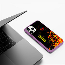 Чехол iPhone 11 Pro матовый Poppy Playtime huggy wuggy хагги вагги, цвет: 3D-фиолетовый — фото 2