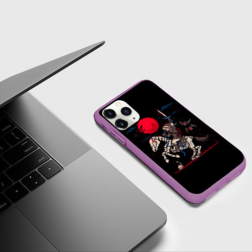 Чехол iPhone 11 Pro матовый Адский Линк / 3D-Фиолетовый – фото 3