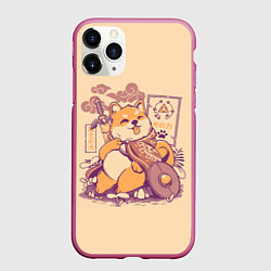 Чехол iPhone 11 Pro матовый Стиба Ину Линк, цвет: 3D-малиновый
