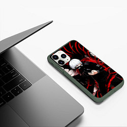 Чехол iPhone 11 Pro матовый Токийский Гуль Красный Змей Tokyo Ghoul Snake, цвет: 3D-темно-зеленый — фото 2