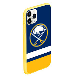 Чехол iPhone 11 Pro матовый Buffalo Sabres, Баффало Сейберз, цвет: 3D-желтый — фото 2