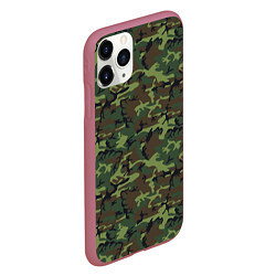 Чехол iPhone 11 Pro матовый Камуфляж Нато Вудленд woodland, цвет: 3D-малиновый — фото 2