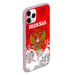 Чехол iPhone 11 Pro матовый Russia Паттерн Гербов, цвет: 3D-розовый — фото 2