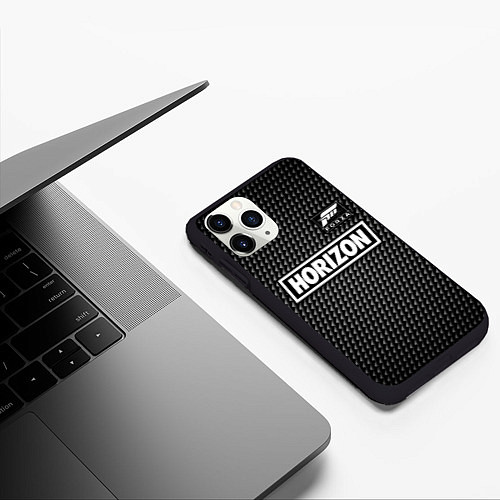 Чехол iPhone 11 Pro матовый FORZA HORIZON - Карбон / 3D-Черный – фото 3