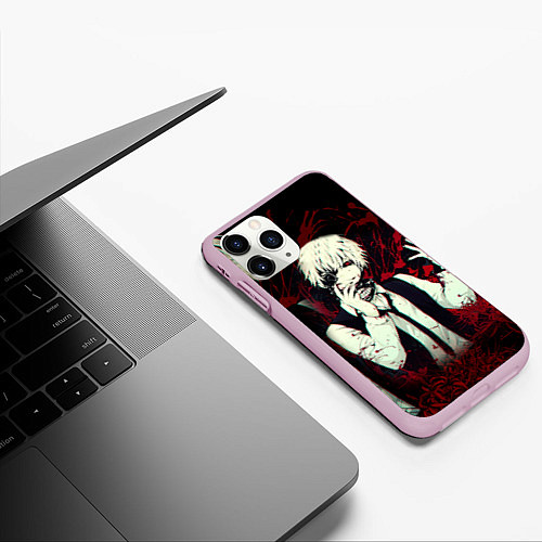 Чехол iPhone 11 Pro матовый Токийский Гуль и Брызги Аниме Ghoul / 3D-Розовый – фото 3