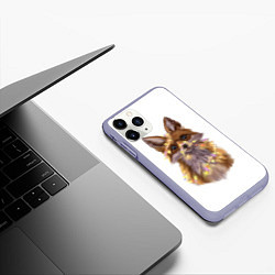 Чехол iPhone 11 Pro матовый Fox with a garland, цвет: 3D-светло-сиреневый — фото 2