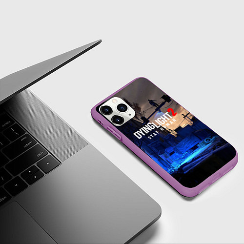 Чехол iPhone 11 Pro матовый Dyng Light 2: Stay Human - Приближается ночь / 3D-Фиолетовый – фото 3