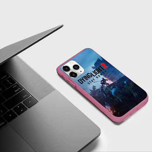 Чехол iPhone 11 Pro матовый Dying Light: Stay Human / 3D-Малиновый – фото 3