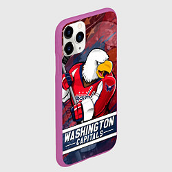 Чехол iPhone 11 Pro матовый Вашингтон Кэпиталз Washington Capitals, цвет: 3D-фиолетовый — фото 2
