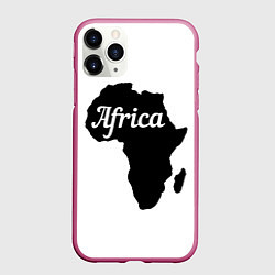 Чехол iPhone 11 Pro матовый Африка черно-белая двусторонняя, цвет: 3D-малиновый