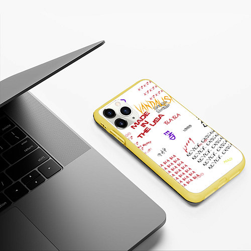 Чехол iPhone 11 Pro матовый Граффити стиль / 3D-Желтый – фото 3