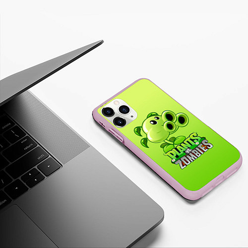 Чехол iPhone 11 Pro матовый Lants vs Zombies - Тристрел / 3D-Розовый – фото 3