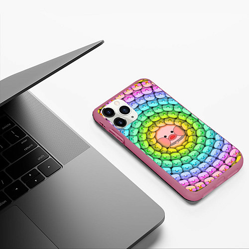 Чехол iPhone 11 Pro матовый Psychedelic Lalafanfan / 3D-Малиновый – фото 3