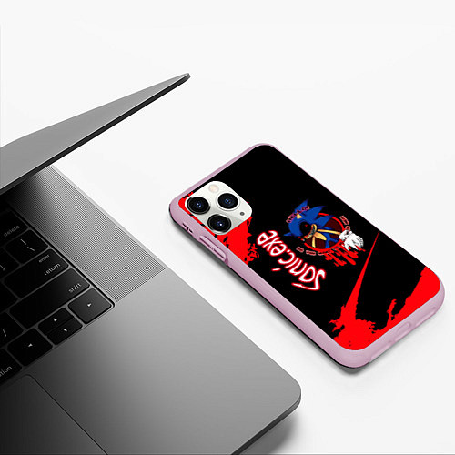 Чехол iPhone 11 Pro матовый Sonic Exe Супер / 3D-Розовый – фото 3