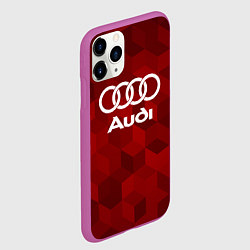 Чехол iPhone 11 Pro матовый Ауди, Audi Красный фон, цвет: 3D-фиолетовый — фото 2