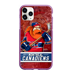 Чехол iPhone 11 Pro матовый Монреаль Канадиенс, Montreal Canadiens Маскот, цвет: 3D-фиолетовый