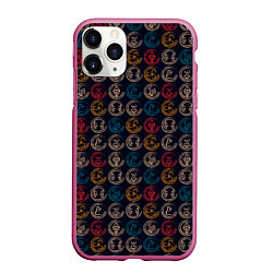 Чехол iPhone 11 Pro матовый Виртуальная Валюта, цвет: 3D-малиновый