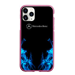 Чехол iPhone 11 Pro матовый Mercedes-Benz Fire, цвет: 3D-малиновый