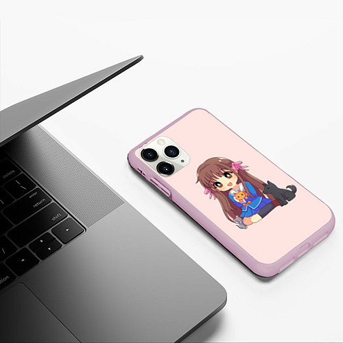 Чехол iPhone 11 Pro матовый Кроха Тору / 3D-Розовый – фото 3