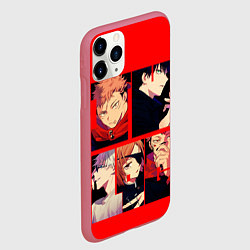 Чехол iPhone 11 Pro матовый МАгическая Битва Главные герои, цвет: 3D-малиновый — фото 2