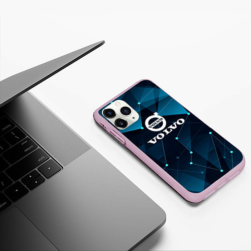 Чехол iPhone 11 Pro матовый Volvo - Geometry / 3D-Розовый – фото 3