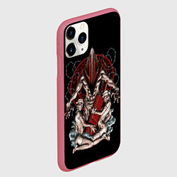 Чехол iPhone 11 Pro матовый Пирамидоголовый и медсестрички, цвет: 3D-малиновый — фото 2