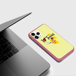 Чехол iPhone 11 Pro матовый Я Люблю Tennis, цвет: 3D-малиновый — фото 2