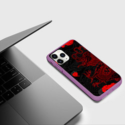 Чехол iPhone 11 Pro матовый Дракон Китайский дракон, цвет: 3D-фиолетовый — фото 2