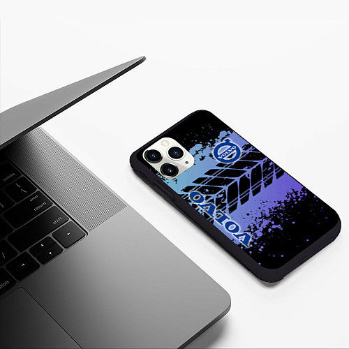 Чехол iPhone 11 Pro матовый VOLVO авто вольва / 3D-Черный – фото 3