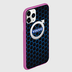 Чехол iPhone 11 Pro матовый Volvo Соты, цвет: 3D-фиолетовый — фото 2