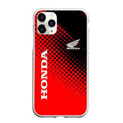 Чехол iPhone 11 Pro матовый Honda texture, цвет: 3D-белый