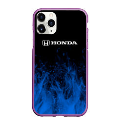 Чехол iPhone 11 Pro матовый Honda огонь, цвет: 3D-фиолетовый