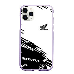 Чехол iPhone 11 Pro матовый Honda sport pattern, цвет: 3D-светло-сиреневый