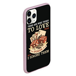 Чехол iPhone 11 Pro матовый Люблю Покер, цвет: 3D-розовый — фото 2