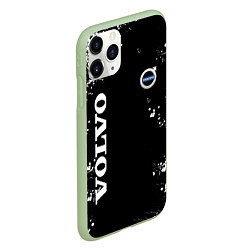 Чехол iPhone 11 Pro матовый Volvo капли и брызги красок, цвет: 3D-салатовый — фото 2