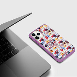 Чехол iPhone 11 Pro матовый Рок Музыкант, цвет: 3D-фиолетовый — фото 2