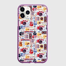 Чехол iPhone 11 Pro матовый Рок Музыкант, цвет: 3D-фиолетовый
