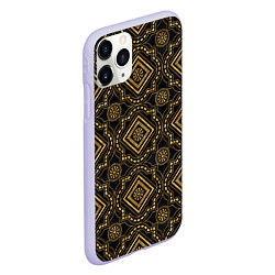 Чехол iPhone 11 Pro матовый Versace classic pattern, цвет: 3D-светло-сиреневый — фото 2