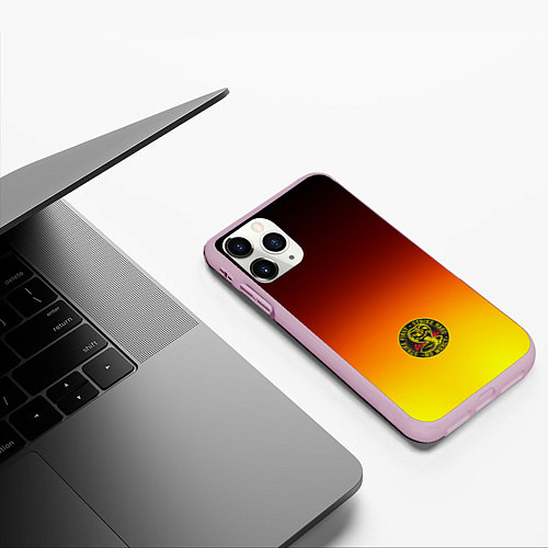 Чехол iPhone 11 Pro матовый Кобра Кай Cobra Kai Gadient / 3D-Розовый – фото 3