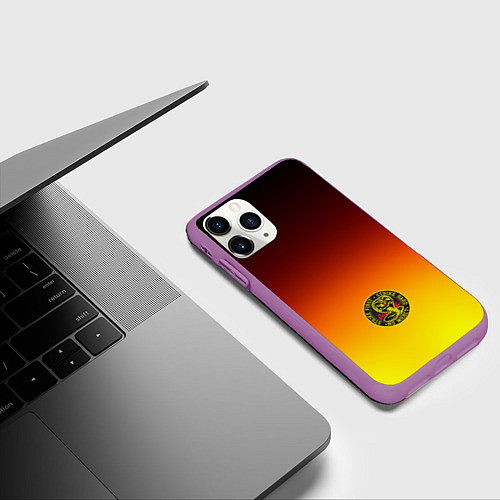 Чехол iPhone 11 Pro матовый Кобра Кай Cobra Kai Gadient / 3D-Фиолетовый – фото 3