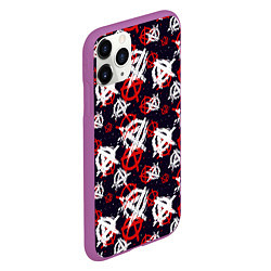 Чехол iPhone 11 Pro матовый Анархия текстура, цвет: 3D-фиолетовый — фото 2