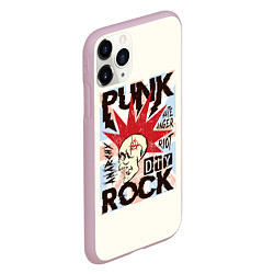 Чехол iPhone 11 Pro матовый Punk Rock Панк, цвет: 3D-розовый — фото 2