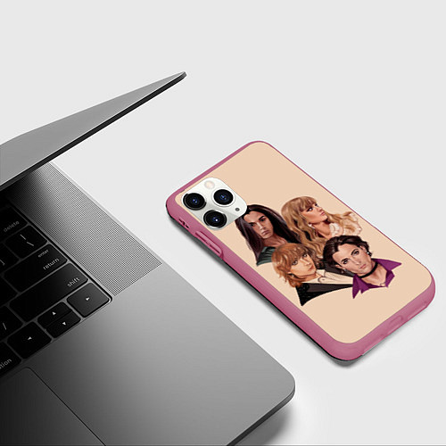 Чехол iPhone 11 Pro матовый Манескин арт / 3D-Малиновый – фото 3