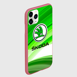 Чехол iPhone 11 Pro матовый Skoda texture, цвет: 3D-малиновый — фото 2