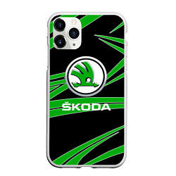 Чехол iPhone 11 Pro матовый Skoda: Geometry, цвет: 3D-белый