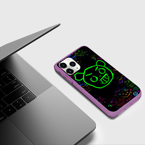 Чехол iPhone 11 Pro матовый League Of Legends граффити неон / 3D-Фиолетовый – фото 3
